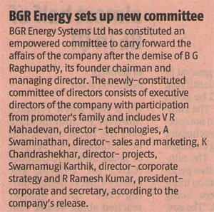 Business Standard, Dated: 01.08.2014