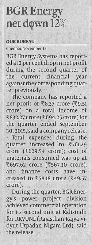 The Hindu Business Line, Dated: 14.11.2015