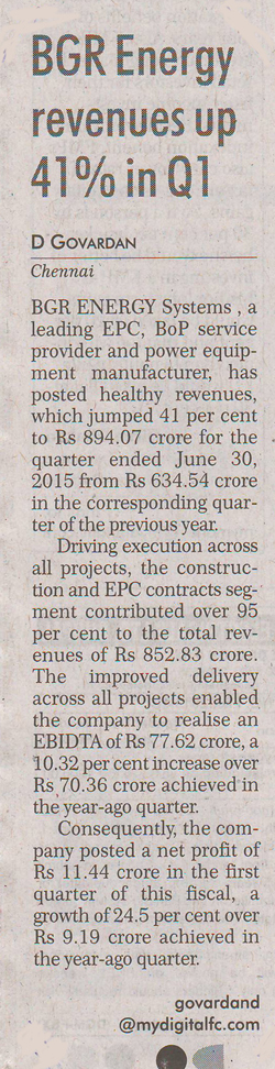 Financial Chronicle, Dated: 04.08.2015