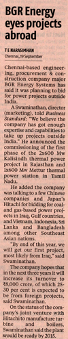 Business Standard, Dated: 20.09.2014